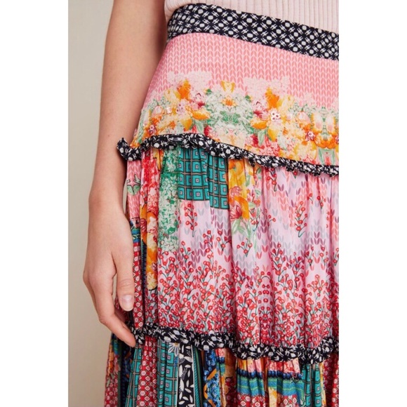 NWT ANTHROPOLOGIE BHANUNI BY JYOTI CELINA TIERED MAXI SKIRT - Picture 6 of 16